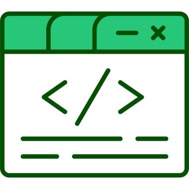 programlama kodu simgesi renk ana hatları vektörü