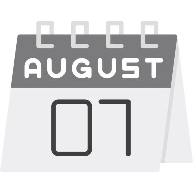 Ağustos takvim simgesi. vektör illüstrasyonu