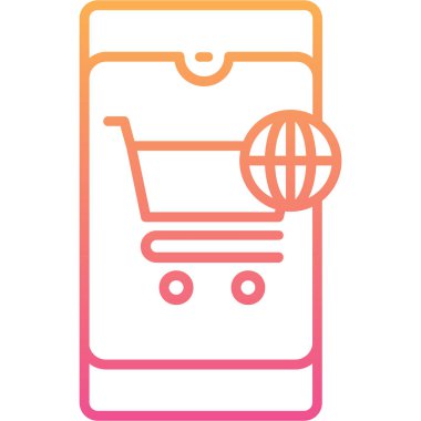 alışveriş simgesi vektör illüstrasyonu