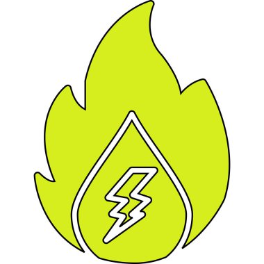 Yanan yaprak simgesi. Web için yanan yaprak vektör simgesinin özet çizimi