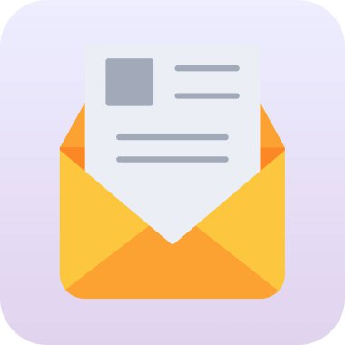 E- posta sembollü zarf, vektör simgesi tasarımı resimlemesi beyaz arkaplanda izole edildi