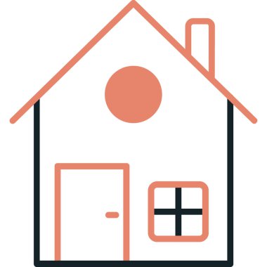 Eve. Web simgesi basit illüstrasyon