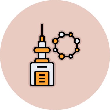 Şırınga ve aşı ikonu vektör illüstrasyon tasarımı