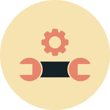 dişli düz vektör simgesi