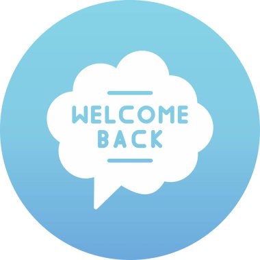 Okul ikonuna tekrar hoş geldin. Hoş geldin işareti. düz dizayn. vektör illüstrasyonu