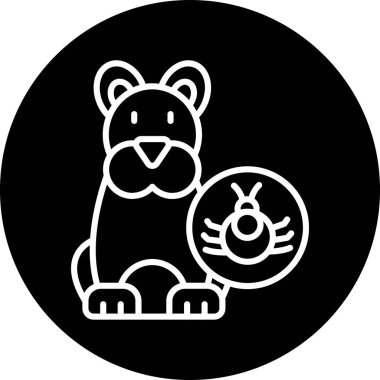 Bir köpeğin vektör simgesi, vektör illüstrasyonu