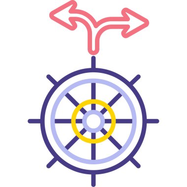 pusula simgesi vektörü. düz çizgi işareti