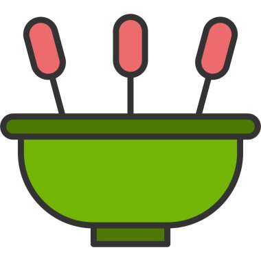 Barbekü. Web simgesi basit illüstrasyon