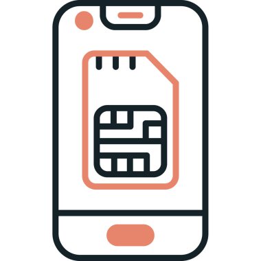 Hareket eden telefon simgesi, anahat stili