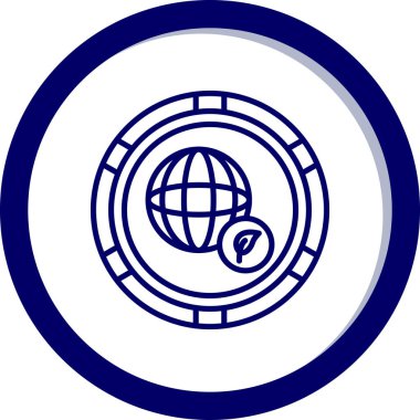 küresel vektör web simgesi basit illüstrasyon