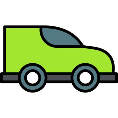 Araba taşıma simgesi. taslak taşıma vektör resimleme rengi