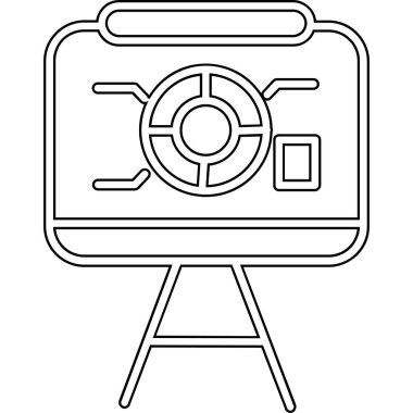 Kamera simgesi. Web için kamera vektör simgelerinin özet çizimi