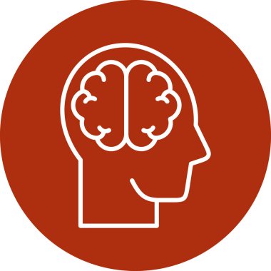 beyin ikonu vektör illüstrasyonu