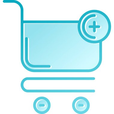 Mavi bir alışveriş arabası simgesinin vektör çizimi