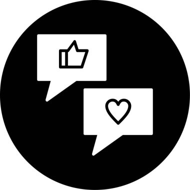 Vektör aşk sohbet simgesi. Basit resimleme