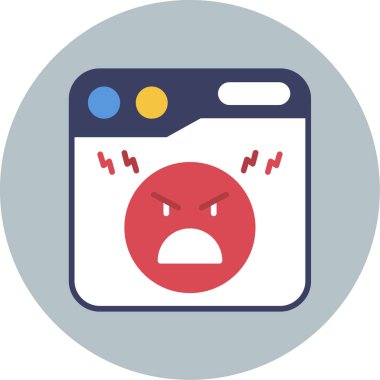 kızgın emoji düz vektör simgesi