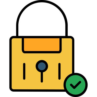 Asma kilit simgesi. Web için kilit vektör simgelerinin özet çizimi