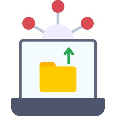 dosya paylaşım vektör çizgisi simgesi, vektör illüstrasyonu, simge