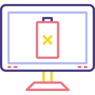 bilgisayar pil vektör illüstrasyonu