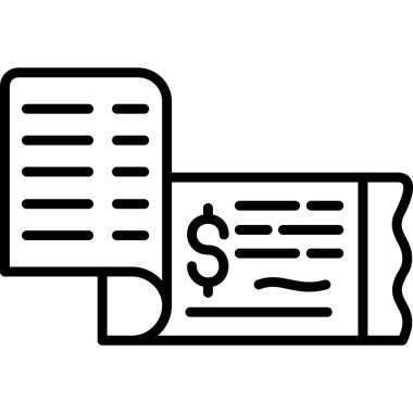 Fatura makbuzu ikonu. Beyaz arkaplanda izole edilmiş web tasarımı için özet kağıt fatura alımı vektör simgesi