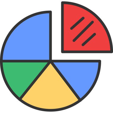 Grafik çizelgesi simgesi. Web için turta grafik vektör simgelerinin özet çizimi