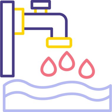 Su. Web simgesi basit illüstrasyon