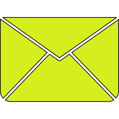 Zarf simgesi beyaz arkaplanda izole edildi. vektör illüstrasyonu