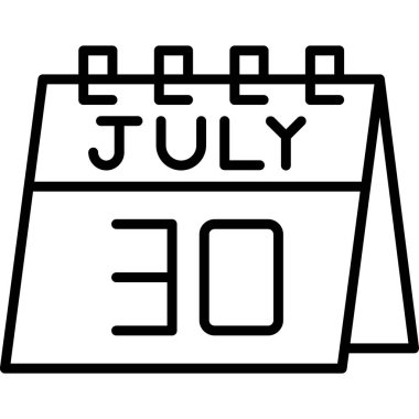 Takvim Temmuz simgesi taslak biçimi