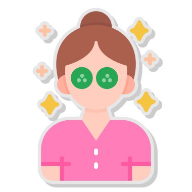 Avatar Kız ikonu. vektör illüstrasyonu