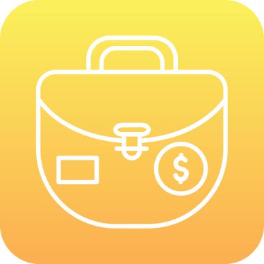 vektör evrak çantası simgesi, basit vektör illüstrasyonu