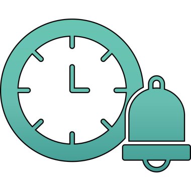 Alarm saat simgesi renk ana hatları vektörü