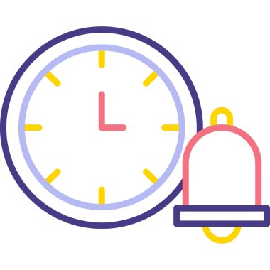 Alarm saat simgesi vektör illüstrasyonu