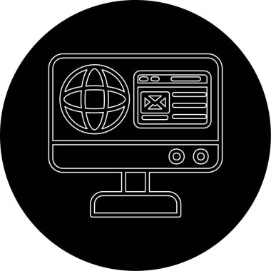 Web simgesi. Kürenin vektör illüstrasyonu.