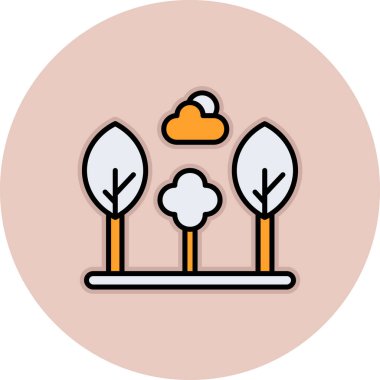 Şehir parkının web simgesi, vektör illüstrasyonu