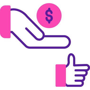 El, dolar işareti vektör simgesini tutuyor