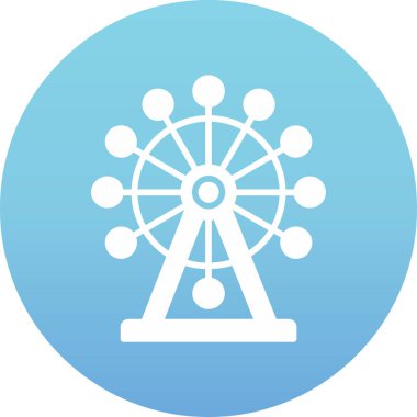 Dönme dolap ağ simgesi basit illüstrasyon