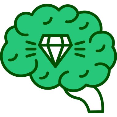 Beyin. Web simgesi basit illüstrasyon