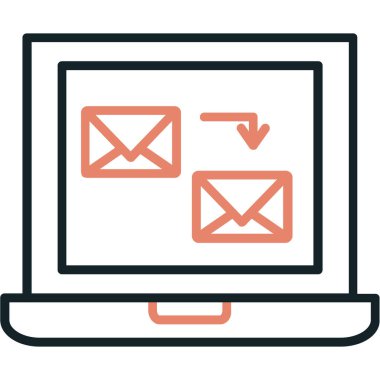 dizüstü bilgisayar simgesi. Web illüstrasyonu