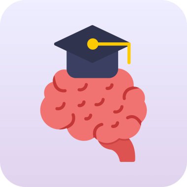 beyin mezuniyet ikonu vektör illüstrasyonu