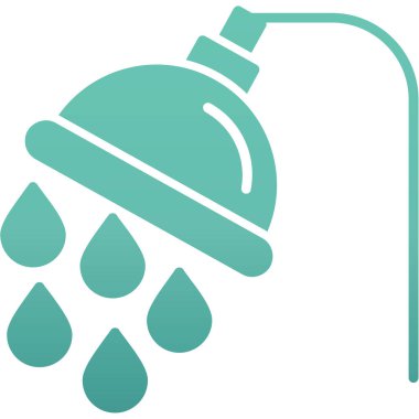 duş banyosu düz vektör piktogramı