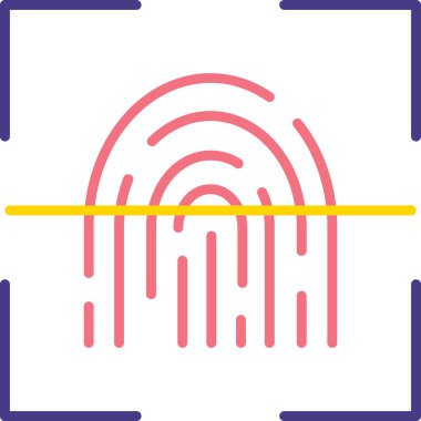 parmak izi ikonu vektör illüstrasyonu