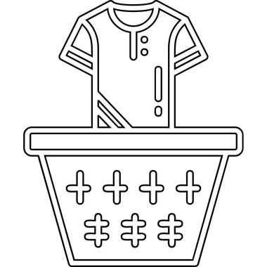 Gömlek giysi simgesi, basit vektör illüstrasyonu