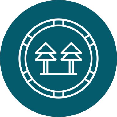 Bir ağaç simgesinin vektör illüstrasyonu