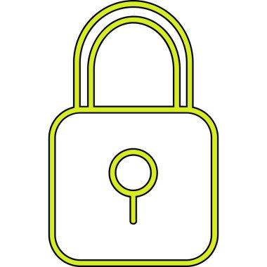 Asma kilit simgesi. Web için kilit vektör simgelerinin özet çizimi