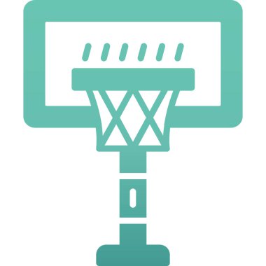 Basketbol potası ikonu. Web için basketbol pota vektör simgesinin basit bir gösterimi