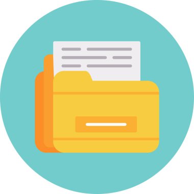 dosya belgesi düz simge vektör çizimi