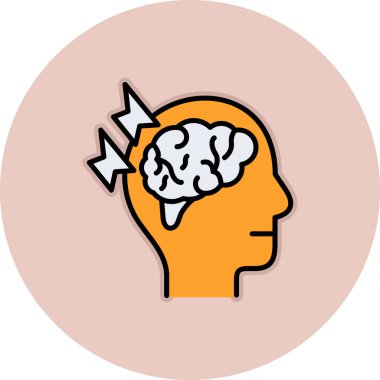 Beyin simgesi, vektör illüstrasyonu