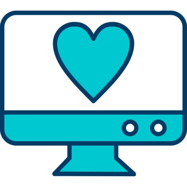 Kalp ikonu vektör illüstrasyonu