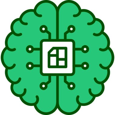 beyin ikonu vektör illüstrasyonu