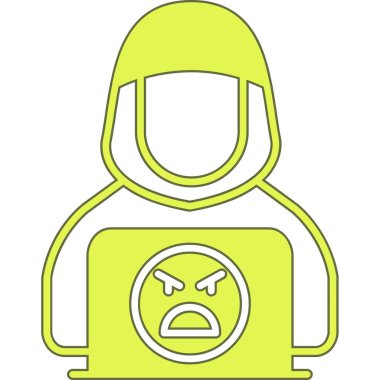 Kızgın maske. Basit resimleme